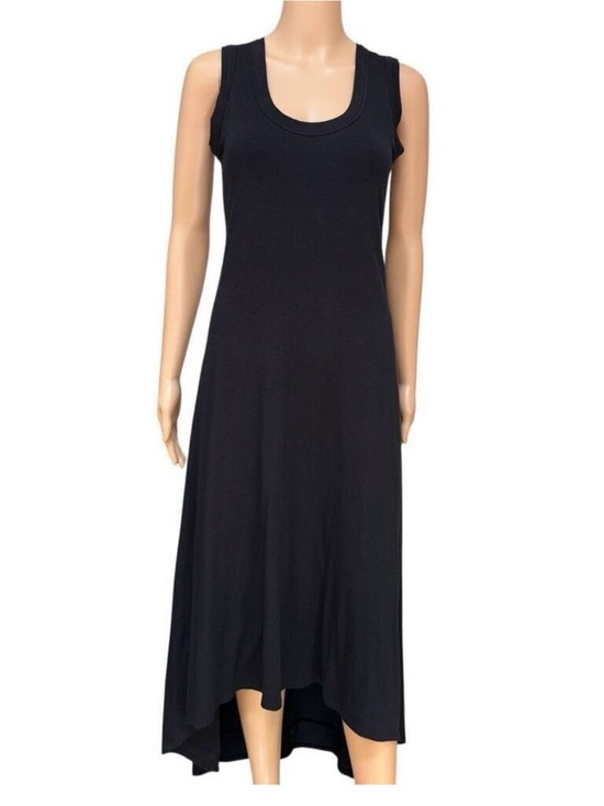Karen Kane Dresses & Skirts - KAREN KANE Sz Large Black Sleeveless High Low Dress Lined Cotton Jersey EUC
